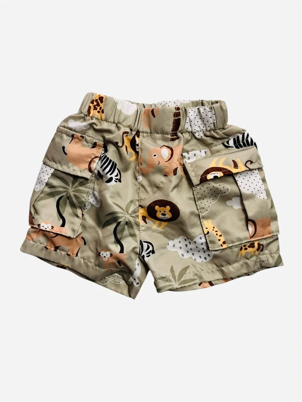Milkberry Off-White Baby Bodysuit and Safari print shorts 0-3M 8 0550